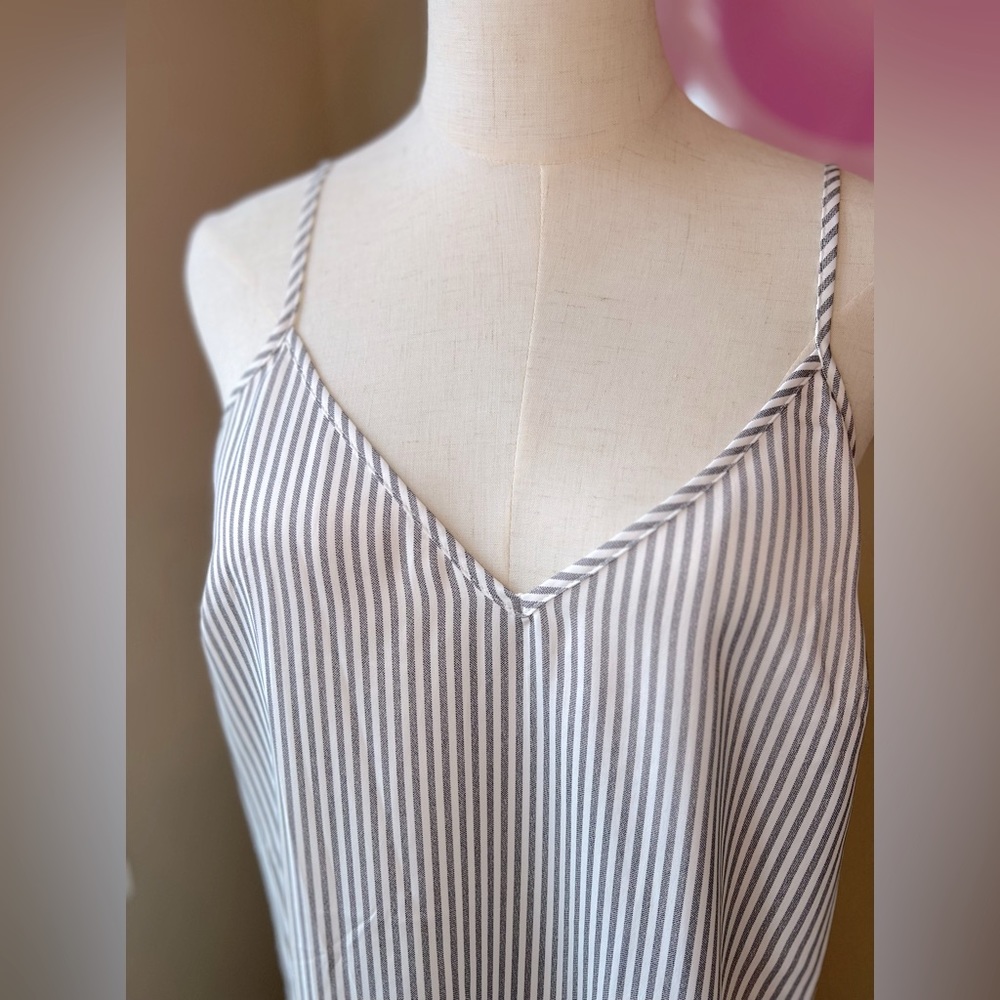 STRIPED MAXI SUMMER DRESS WITH A SIDE SLIT
